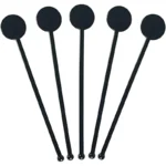 Cocktails Stirrer , Disk end , Black 1x250 Pcs