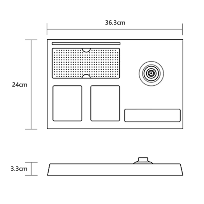 Imperioso kettle tray dimensions